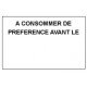 ETIQUETTES 1131 Blanches A CONSOMMER DE PREFERENCE AVANTLE