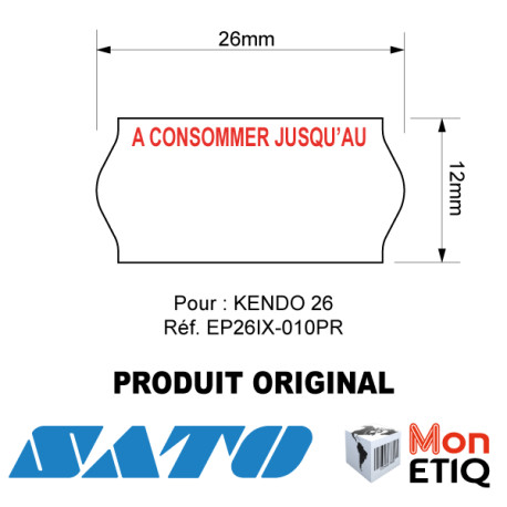 ETIQUETTES KENDO 26 Blanches A Consommer jusqu'au