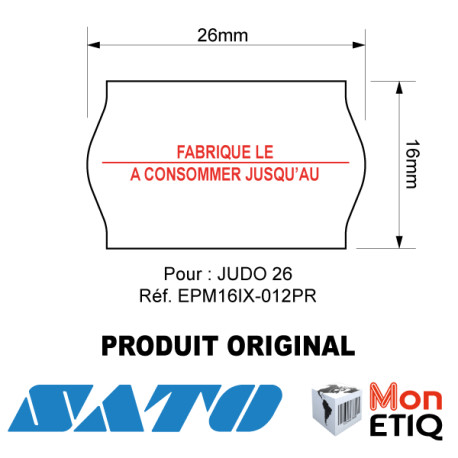 ETIQUETTES JUDO 26 Fabriqué le - A consommer jusqu'au